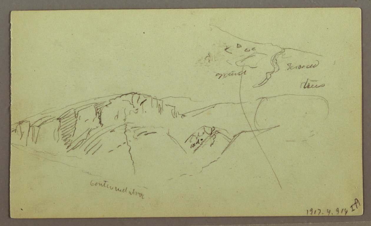 Rysunek, Rocky Mountaintops, prawdopodobnie 1868 r. autorstwa Frederic Edwin Church