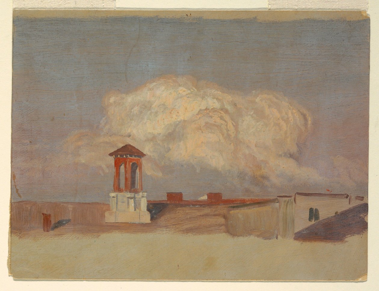 Rysunek, Dachy włoskiego miasta, 1868-69 autorstwa Frederic Edwin Church
