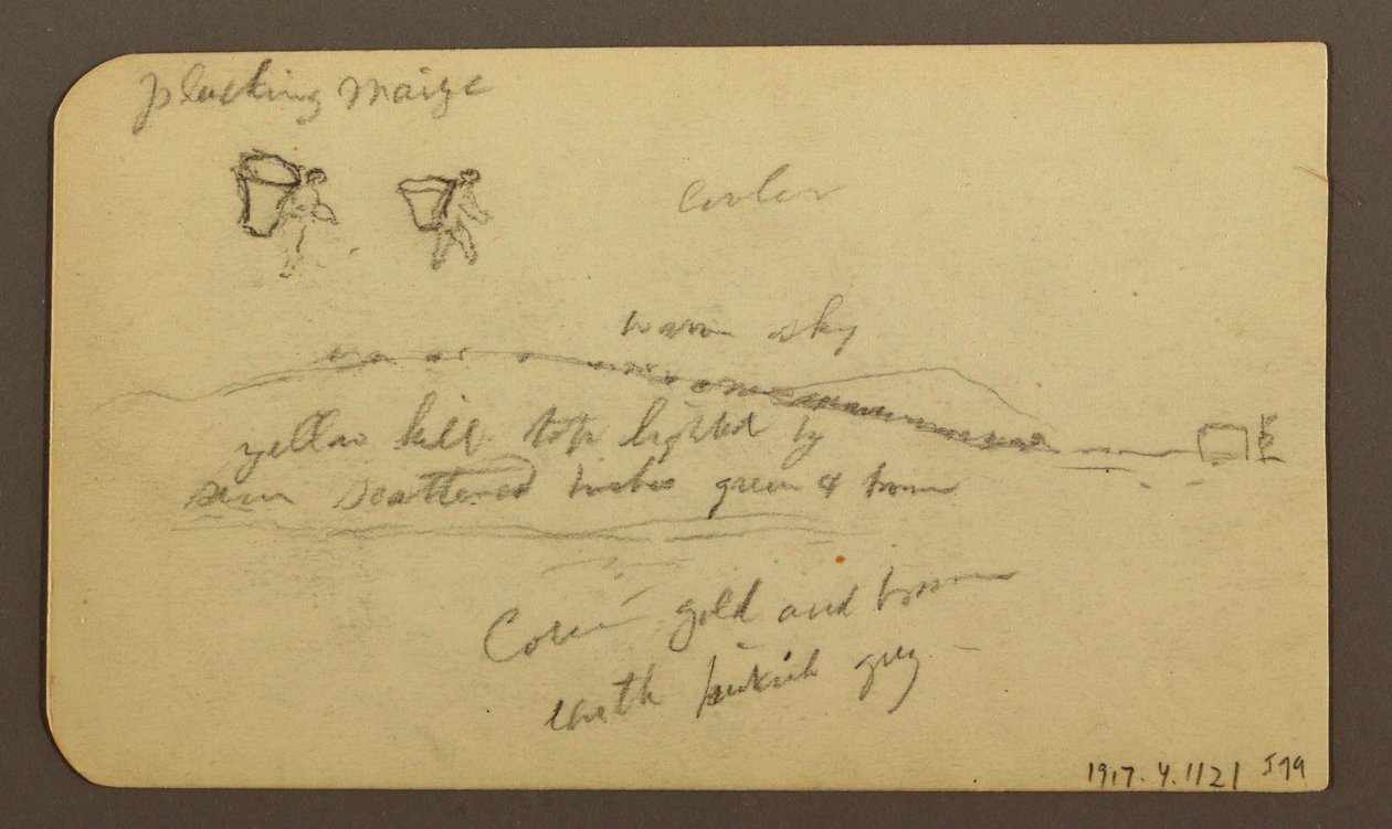 Rysunek, Surowa góra na równinie; Verso: Postacie, Krajobraz, 12 grudnia 1884 r. autorstwa Frederic Edwin Church