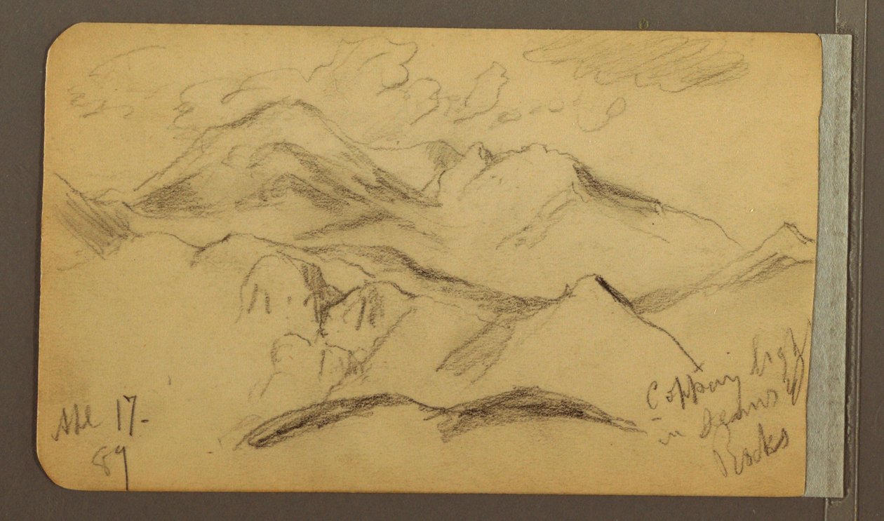 Rysunek, Surowe góry, 17 kwietnia 1889 r. autorstwa Frederic Edwin Church