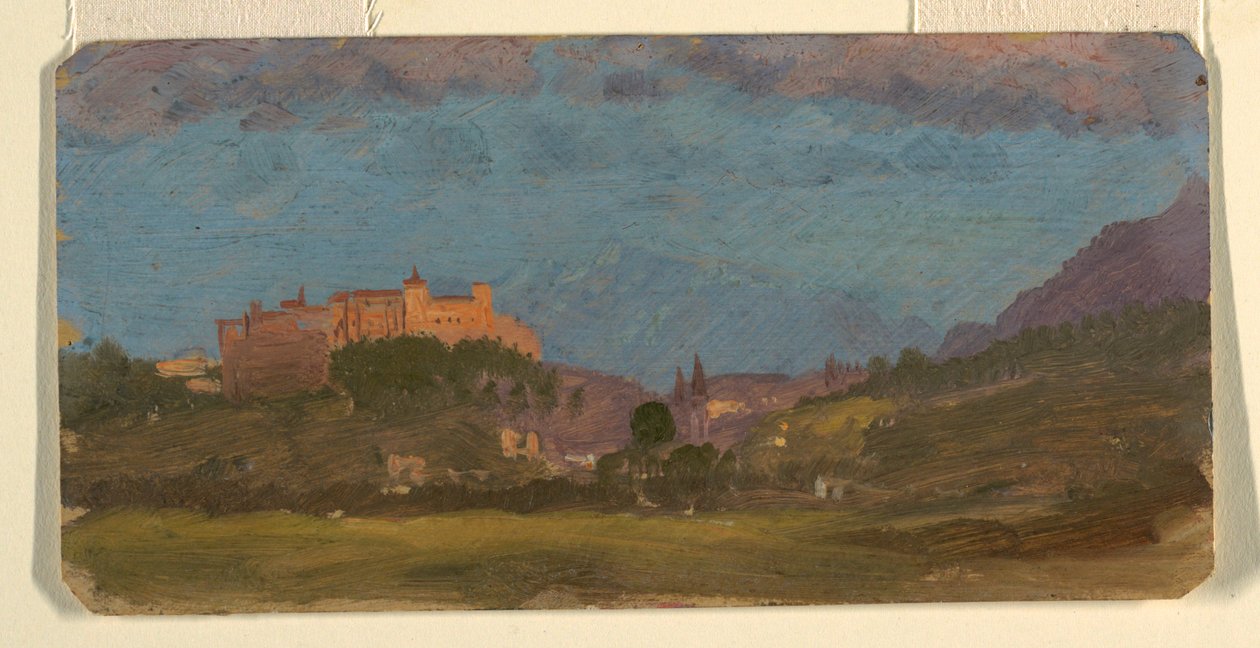 Rysunek, Salzburg, Austria od wschodu, lipiec 1868 r. autorstwa Frederic Edwin Church
