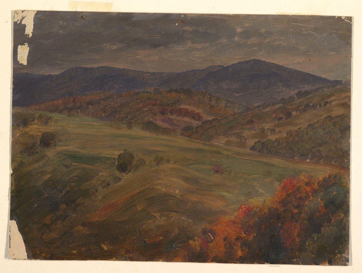 Rysunek, Scena w Catskills, 1870-80 autorstwa Frederic Edwin Church