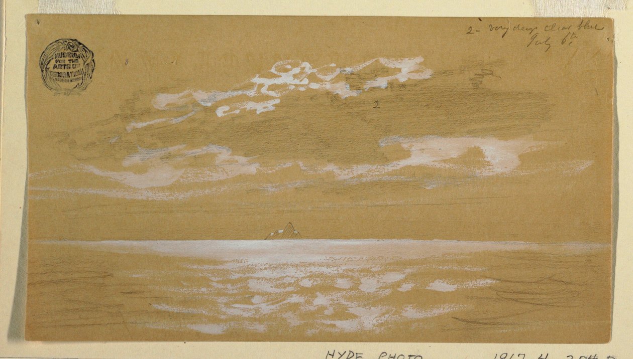 Rysunek, Pejzaż morski, Nowa Fundlandia, 6 lipca 1859 r. autorstwa Frederic Edwin Church
