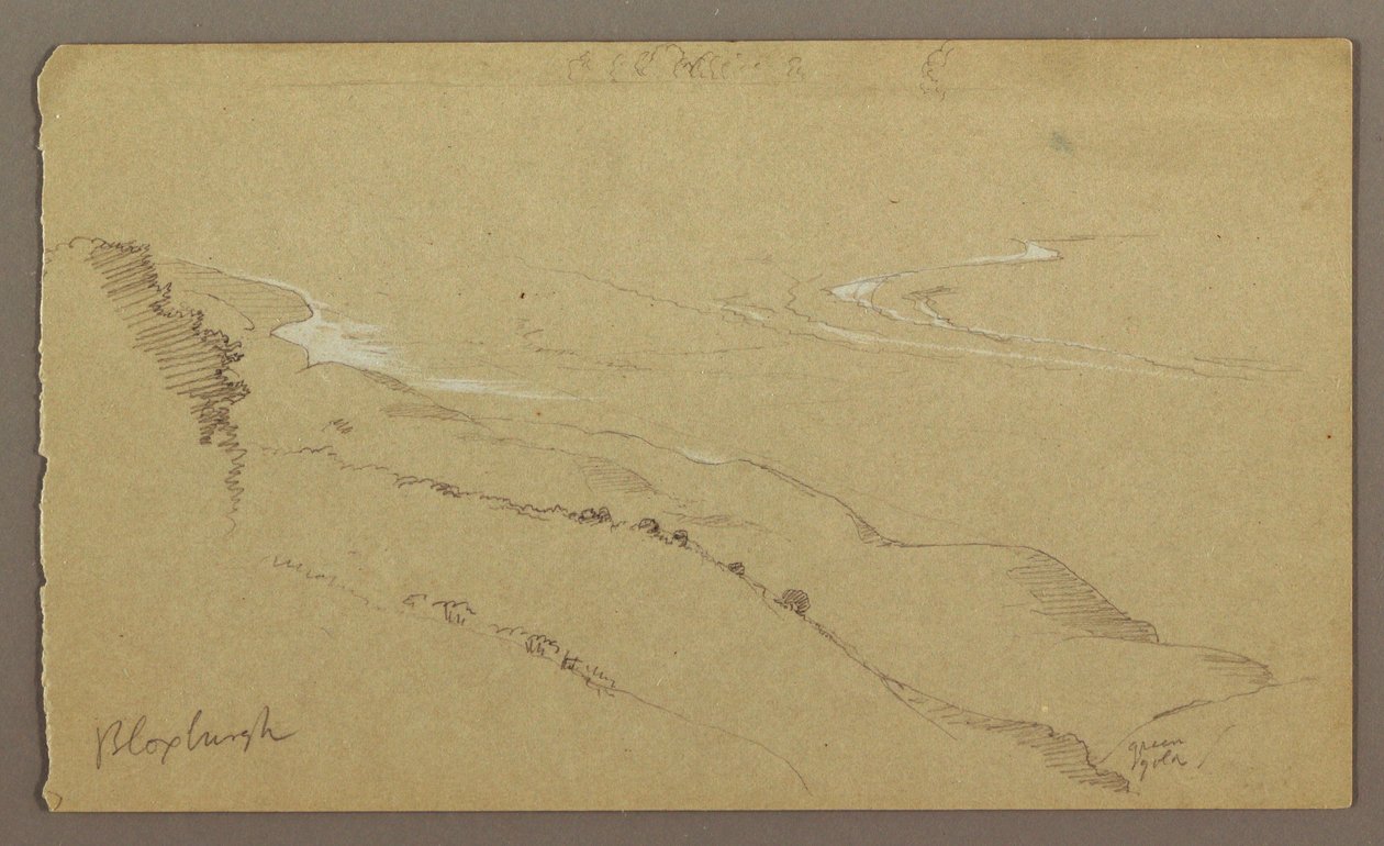 Rysunek, Brzeg i morze, "Bloxburgh", sierpień 1865 r. autorstwa Frederic Edwin Church