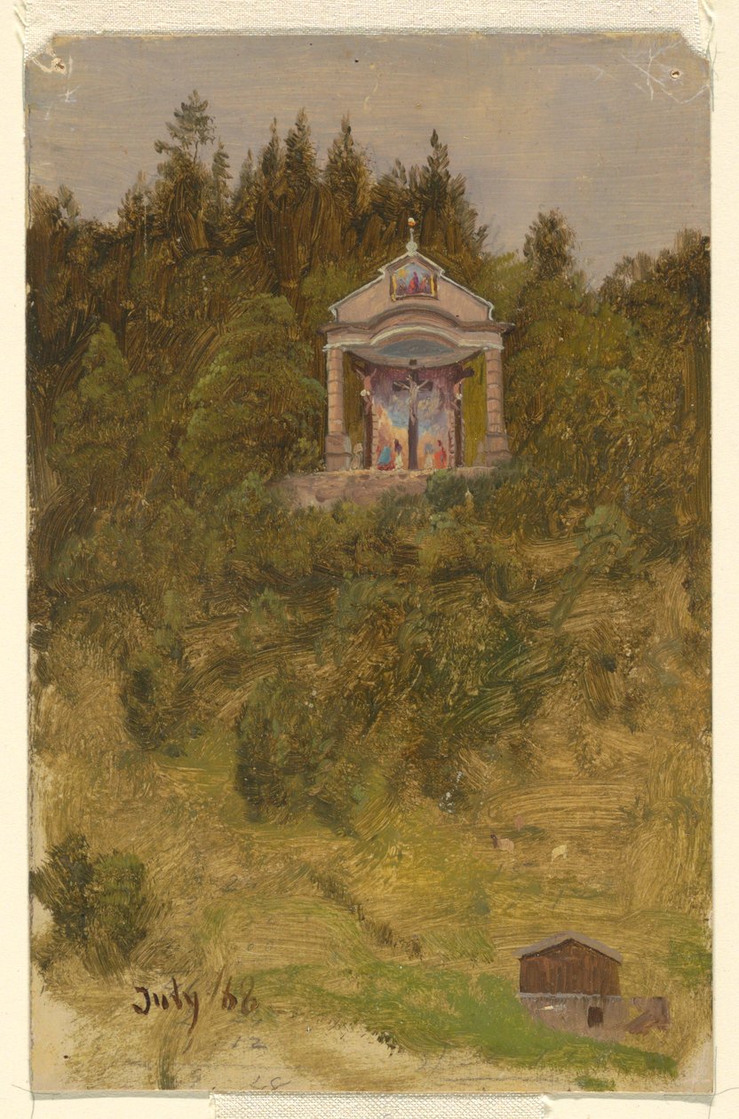 Rysunek, sanktuarium, Bawaria, lipiec 1868 r. autorstwa Frederic Edwin Church