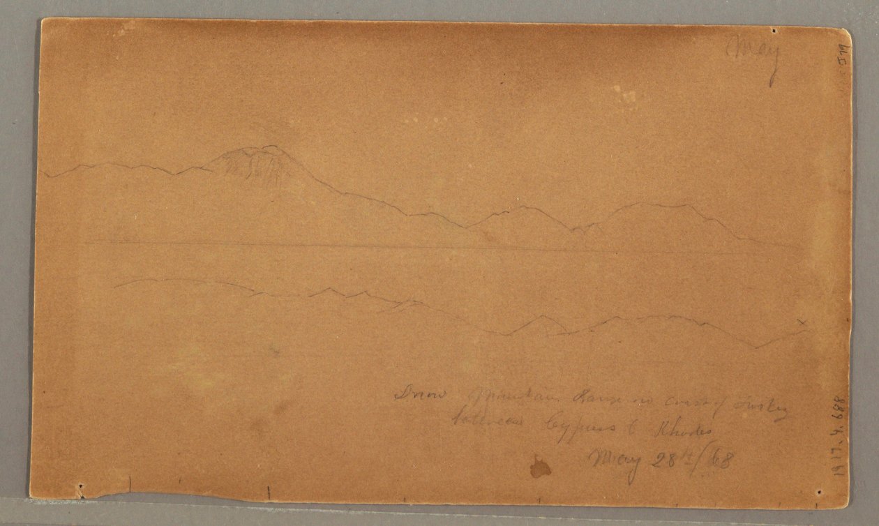 Rysunek, widok budynku z boku, okno, 29 maja 1868 r. autorstwa Frederic Edwin Church