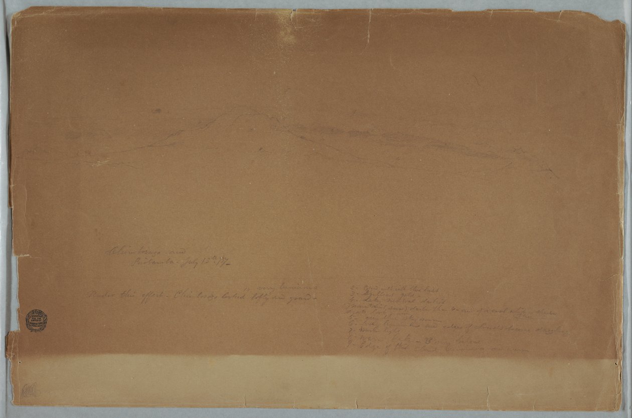Rysunek. Naszkicować. Chimborazo z Riobamby w Ekwadorze autorstwa Frederic Edwin Church