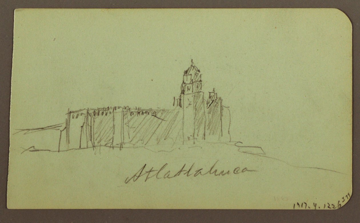 Rysunek, Szkice z Patzcuaro; Verso: Kościół, Atlatahuca, 1883 r. autorstwa Frederic Edwin Church