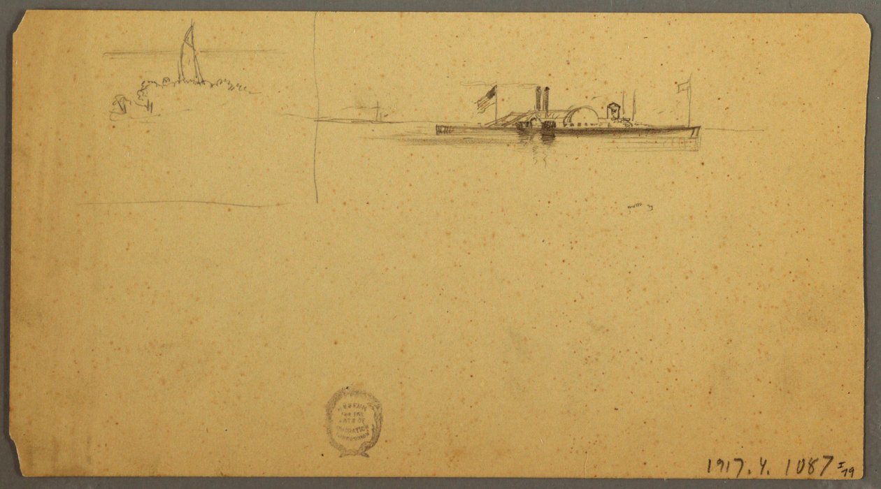 Rysunek, Studium nieba nad grzbietem, czerwiec 1882 r. autorstwa Frederic Edwin Church