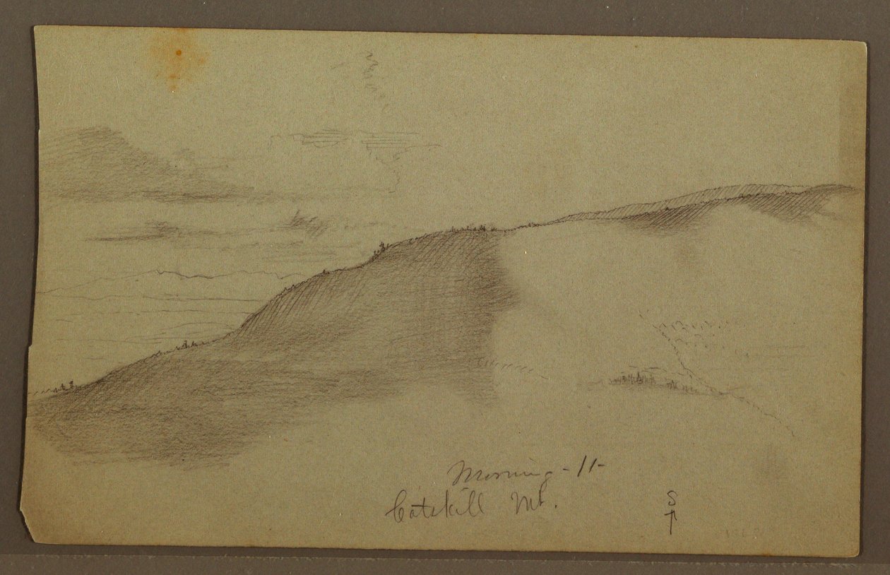 Rysunek, Pochyłe góry, prawdopodobnie lata 60. XIX wieku autorstwa Frederic Edwin Church