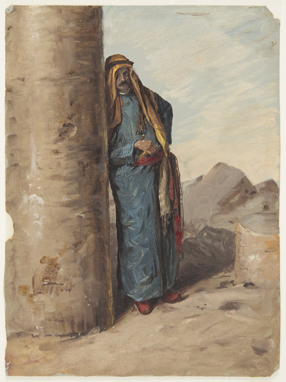 Rysunek, stojący beduin, 1868 r. autorstwa Frederic Edwin Church