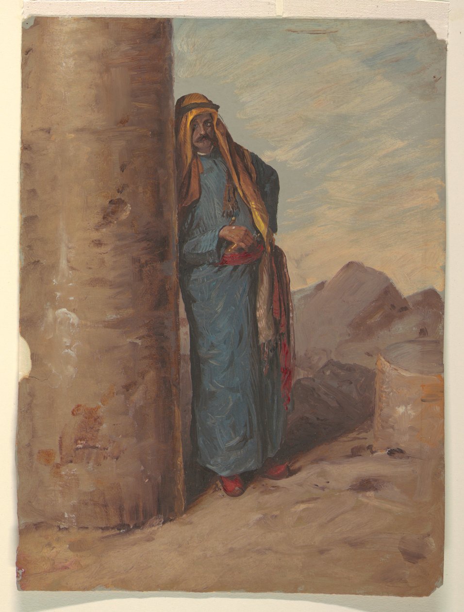 Rysunek, stojący beduin, 1868 r. autorstwa Frederic Edwin Church