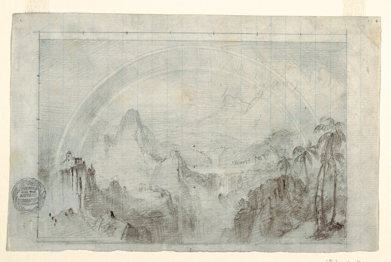 Rysunek, studium do "Pory deszczowej w tropikach", 1865-66 autorstwa Frederic Edwin Church