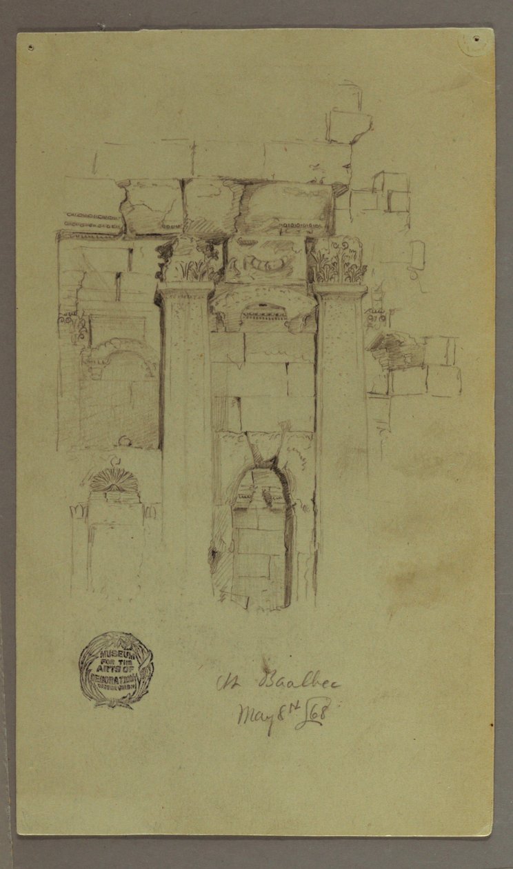 Rysunek, Studium ruin świątyni, 8 maja 1868 r. autorstwa Frederic Edwin Church