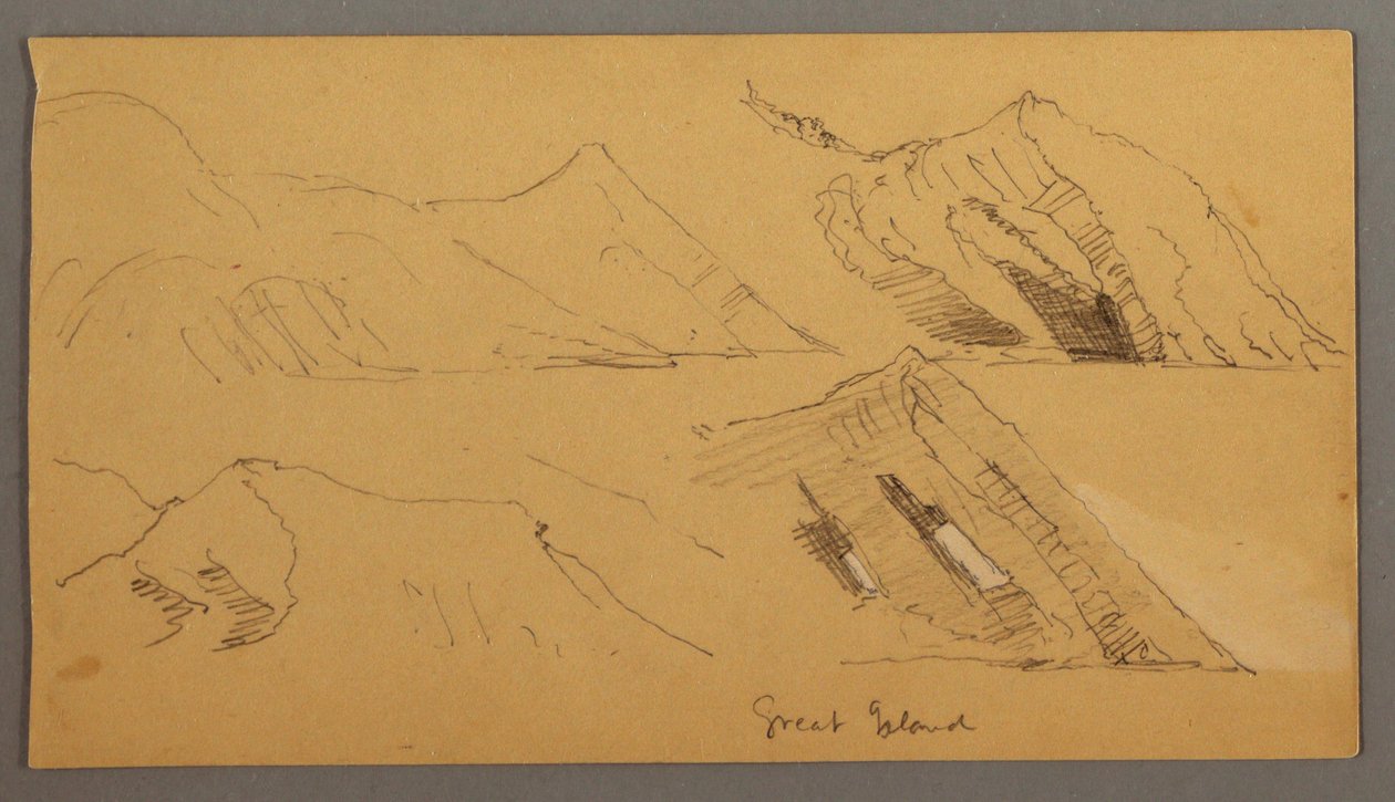 Rysunek, Studium klifów skalnych, prawdopodobnie 1859 r. autorstwa Frederic Edwin Church