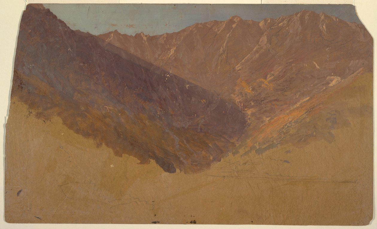 Rysunek, Studium Wielkiej Kotliny, Mt. Katahdin, 1860-70 autorstwa Frederic Edwin Church
