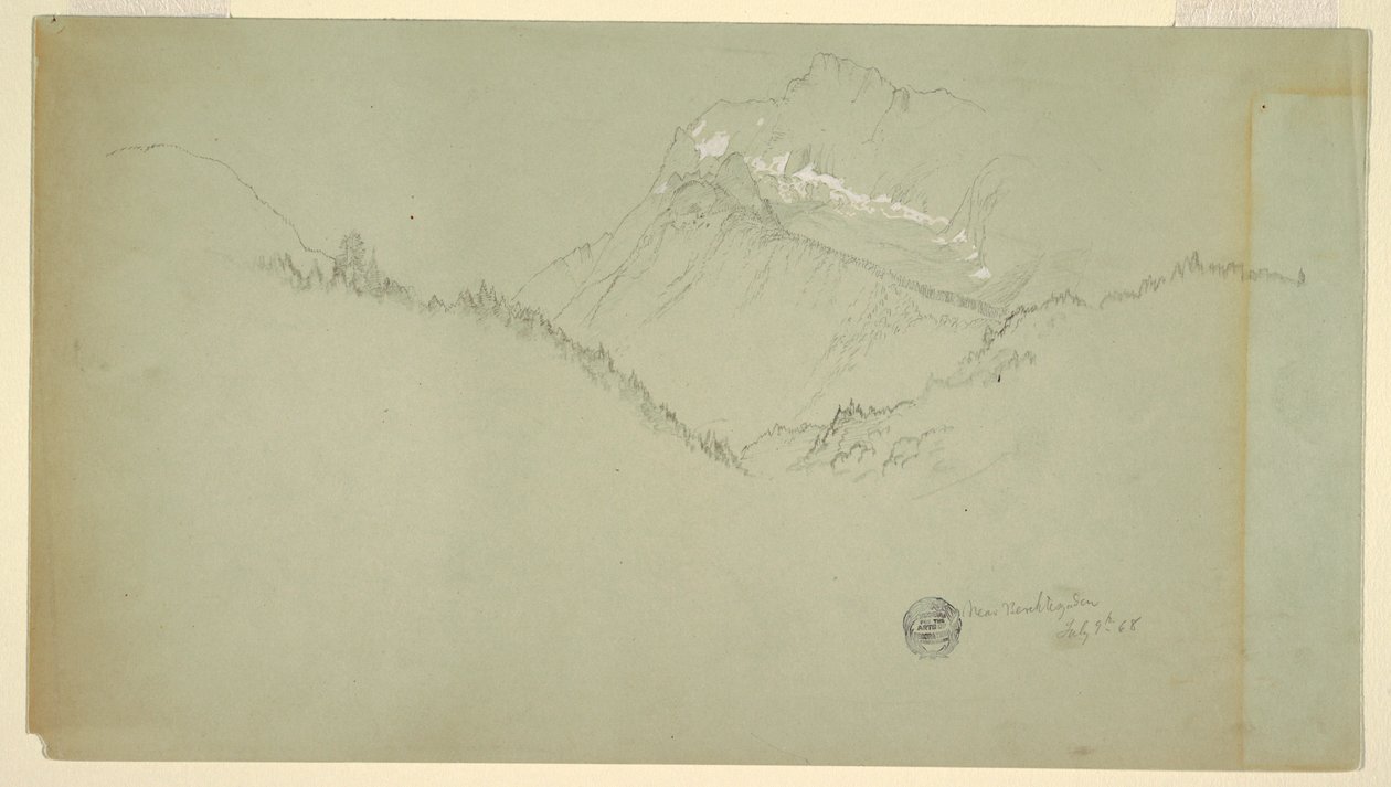 Rysunek, Szczyt Watzmann, niedaleko Berchtesgaden, 9 lipca 1868 r. autorstwa Frederic Edwin Church