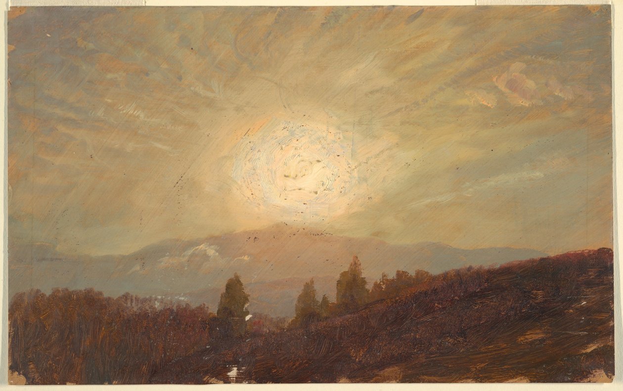 Rysunek, zachód słońca, 1855-65 autorstwa Frederic Edwin Church