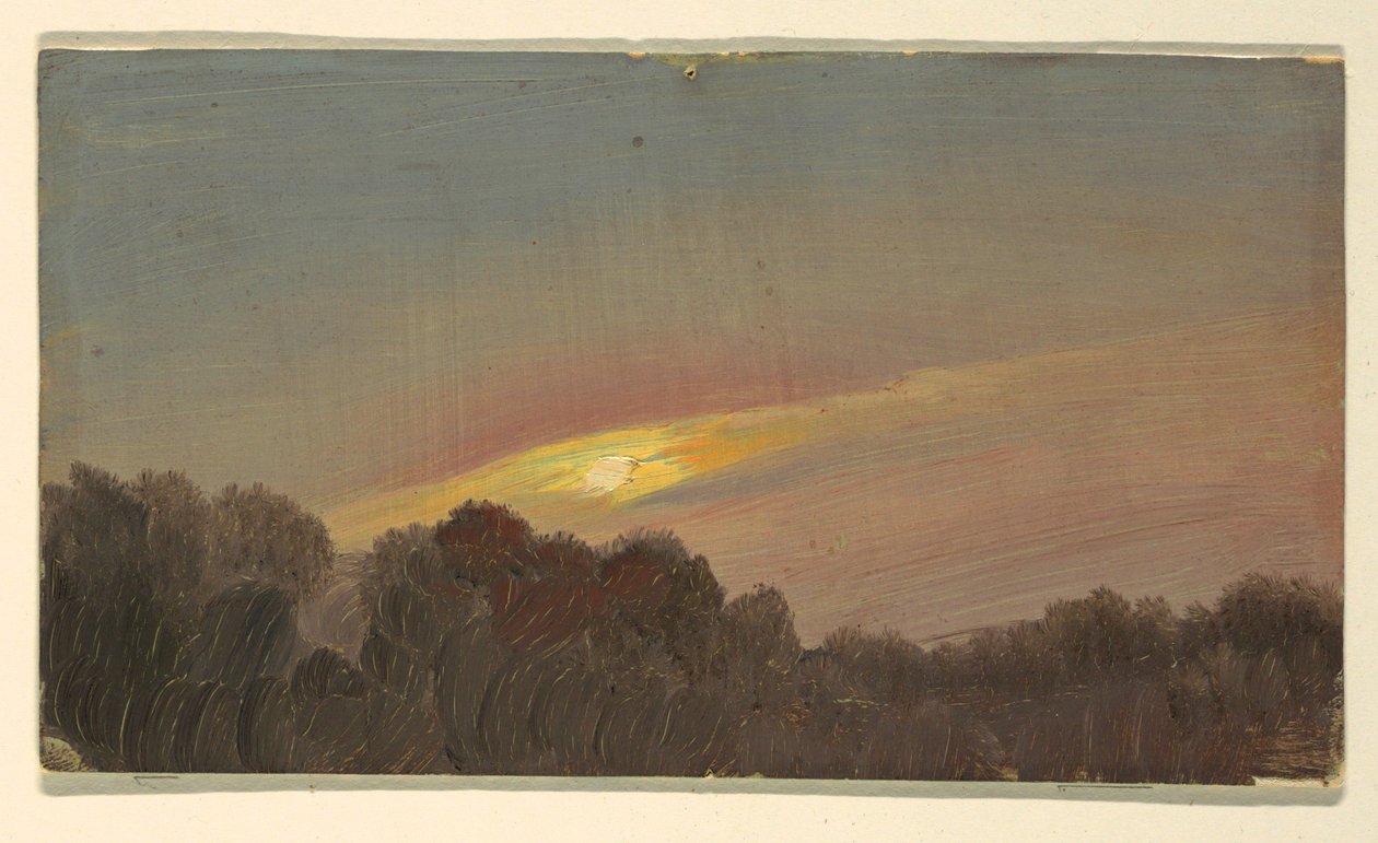 Rysunek, zachód słońca, 1865-66 autorstwa Frederic Edwin Church