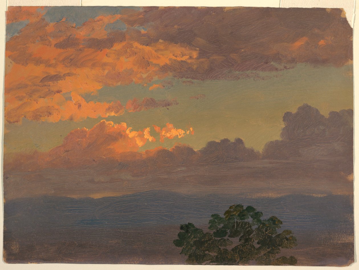 Rysunek, zachód słońca, 1865 autorstwa Frederic Edwin Church