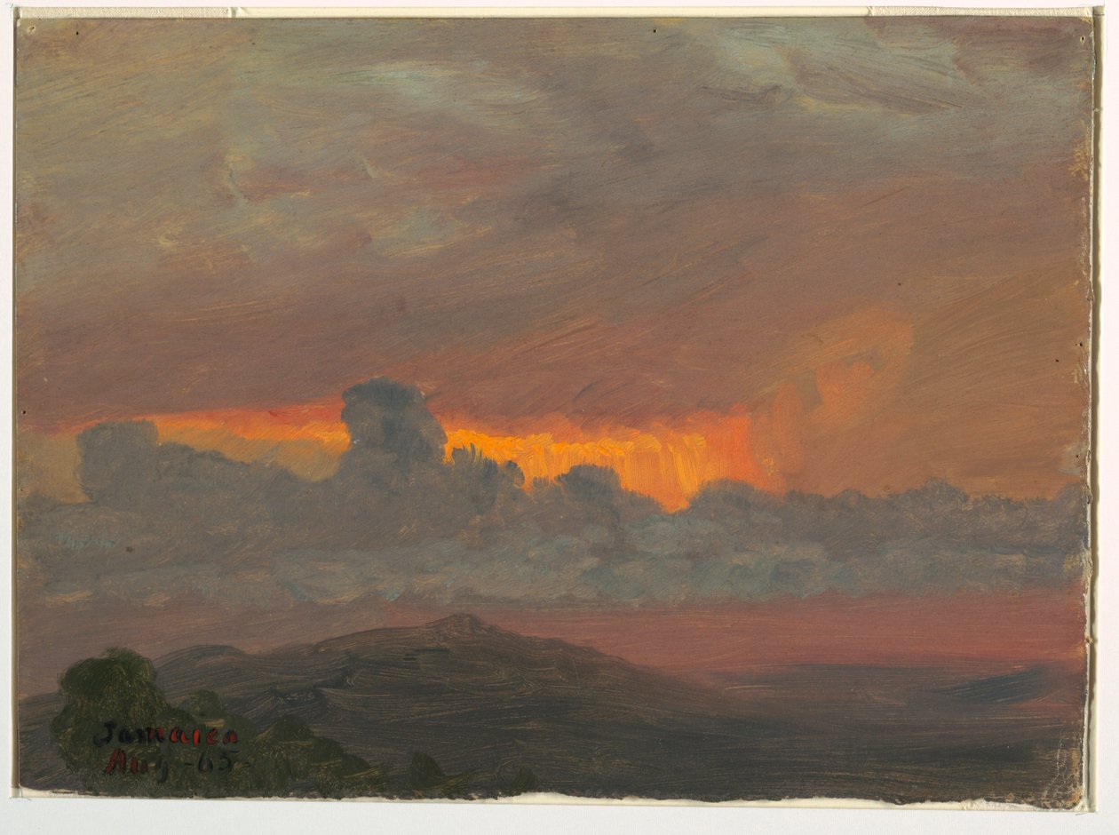 Rysunek, zachód słońca, sierpień 1865 r. autorstwa Frederic Edwin Church