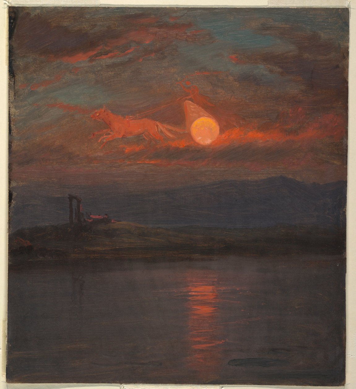 Rysunek, Rydwan fantazji słońca, prawdopodobnie 1868-69 autorstwa Frederic Edwin Church