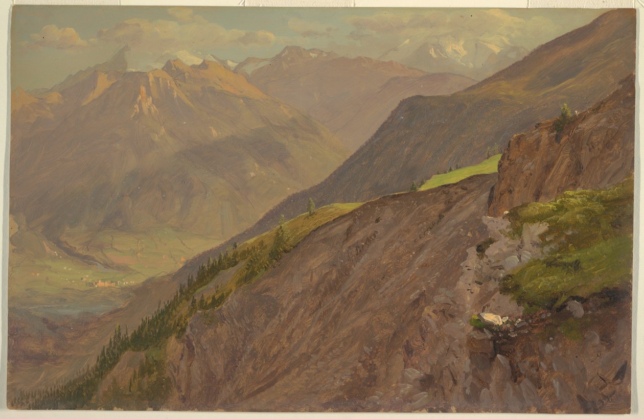 Rysunek, Goell i Watzmann, niedaleko Berchtesgeden, 1868 r. autorstwa Frederic Edwin Church