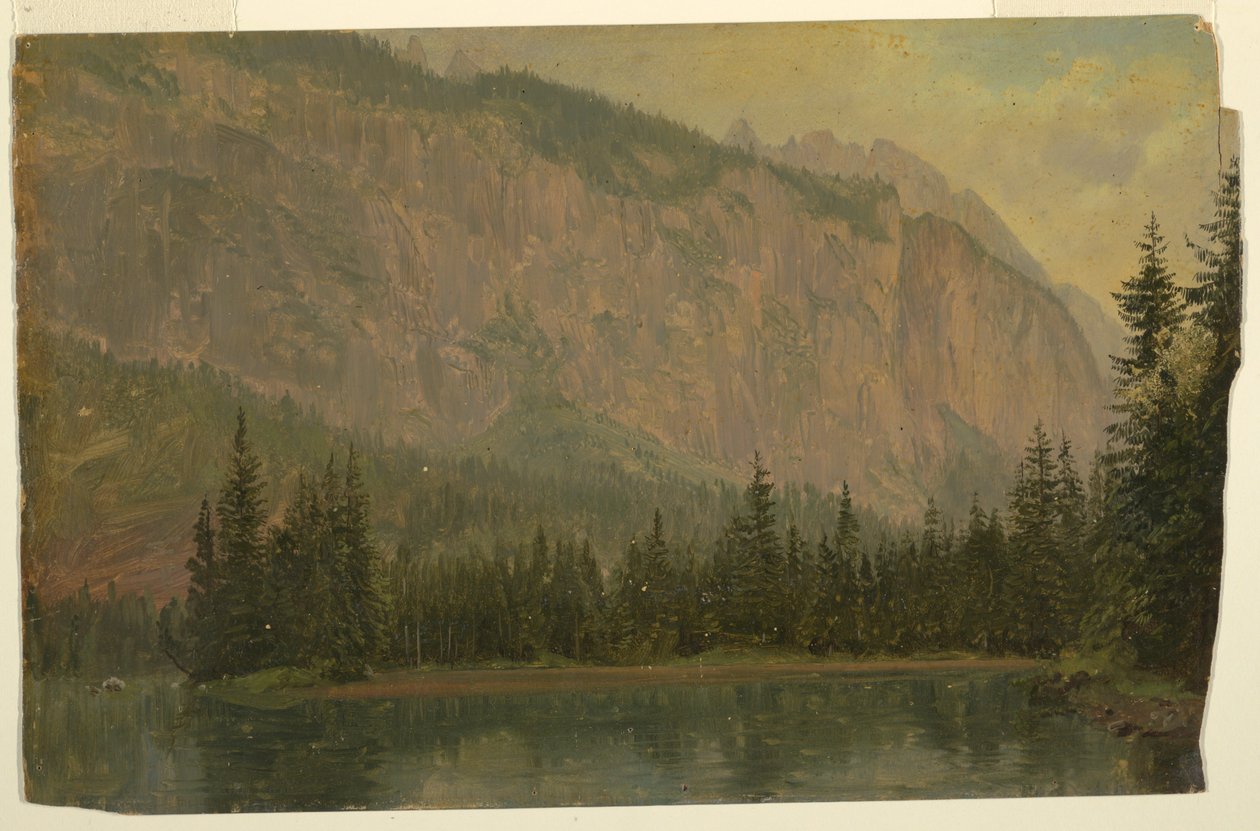 Rysunek, Hintersee, niedaleko Berchtesgaden, Bawaria, czerwiec 1868 r. autorstwa Frederic Edwin Church