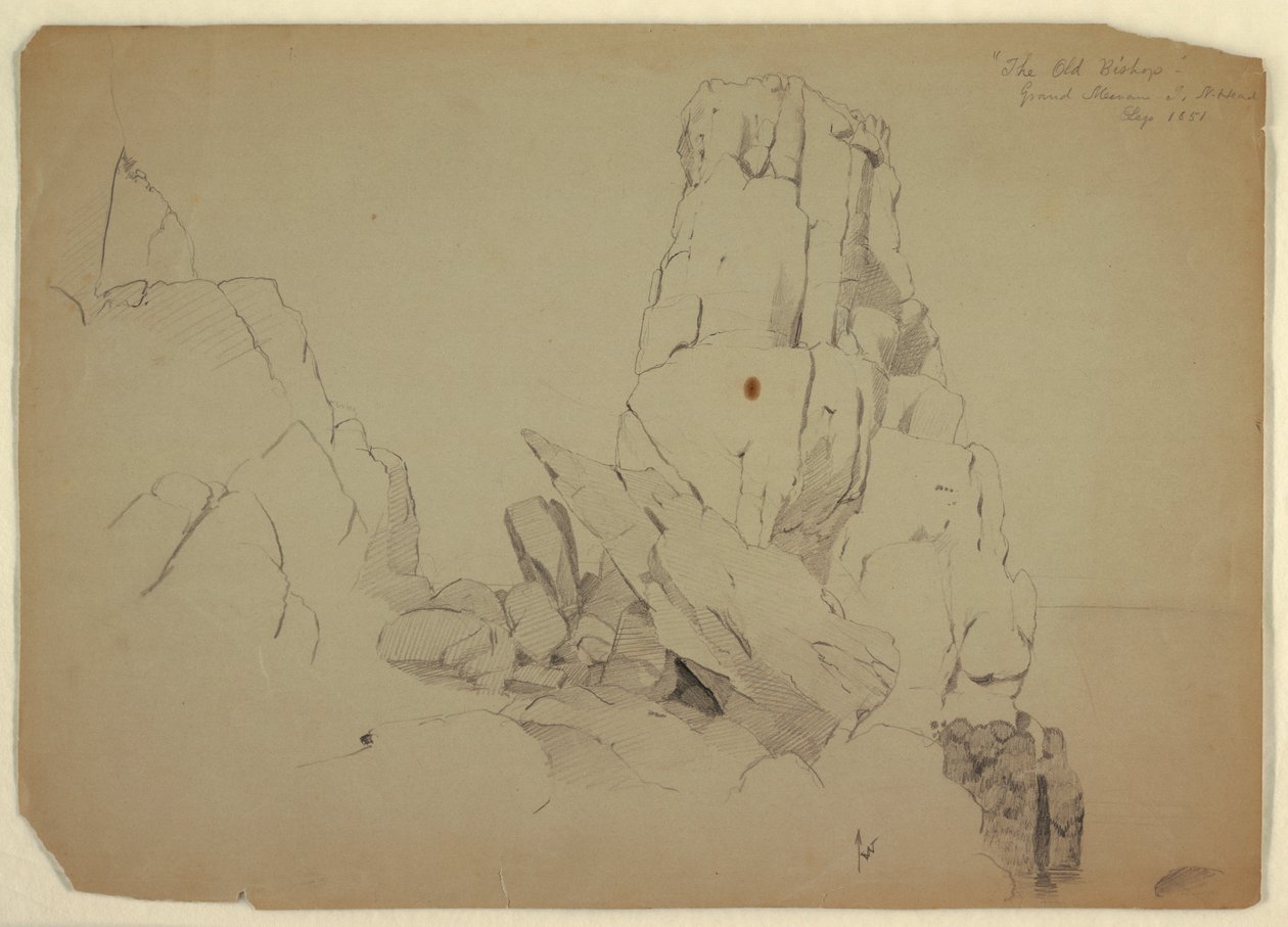 Rysunek, "Stary biskup", wrzesień 1851 r. autorstwa Frederic Edwin Church
