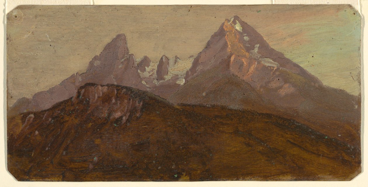 Rysunek, The Watzmann, Berchtesgaden, Bawaria, 1868 r. autorstwa Frederic Edwin Church