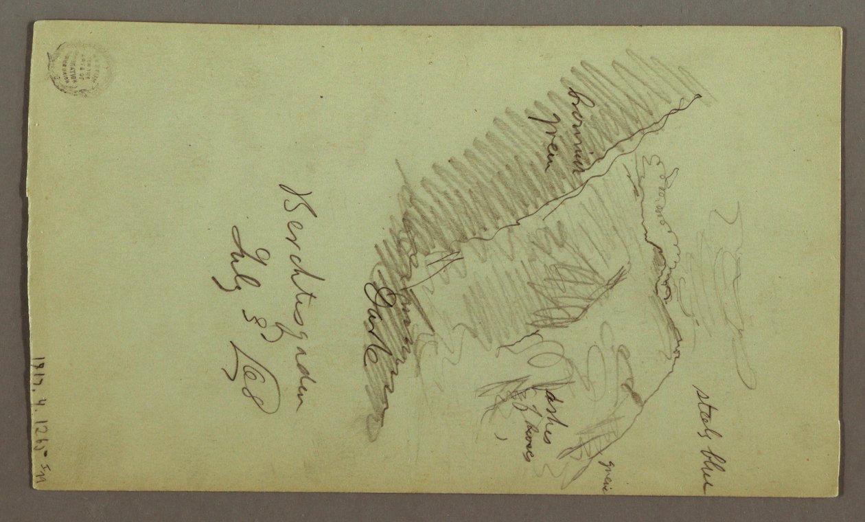 Rysunek, wieże, dachy, Spicket, dach, lipiec 1868 r. autorstwa Frederic Edwin Church