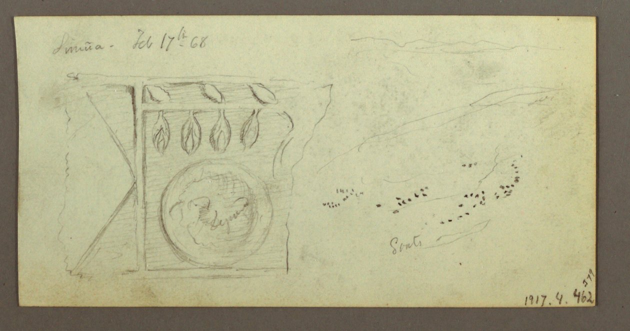 Rysunek, Drzewa, zapiekanka, prawdopodobnie z lutego 1868 r. autorstwa Frederic Edwin Church
