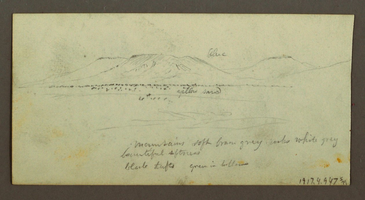 Rysunek, Dwie postacie i dwa wielbłądy przy ognisku, studium postaci i wielbłąda, prawdopodobnie 1868 r. autorstwa Frederic Edwin Church