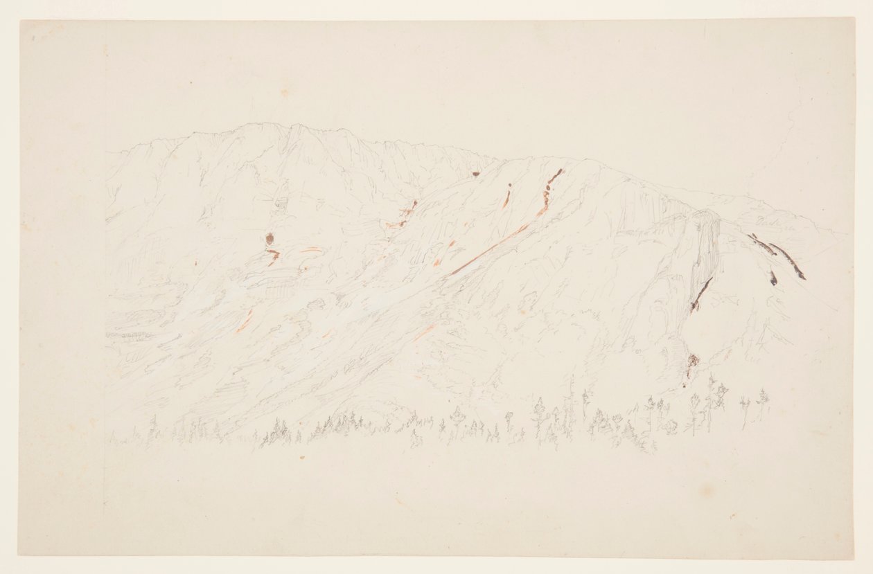 Rysunek, Górna część Wielkiej Kotliny, Mt. Katahdin, wrzesień 1877 r. autorstwa Frederic Edwin Church