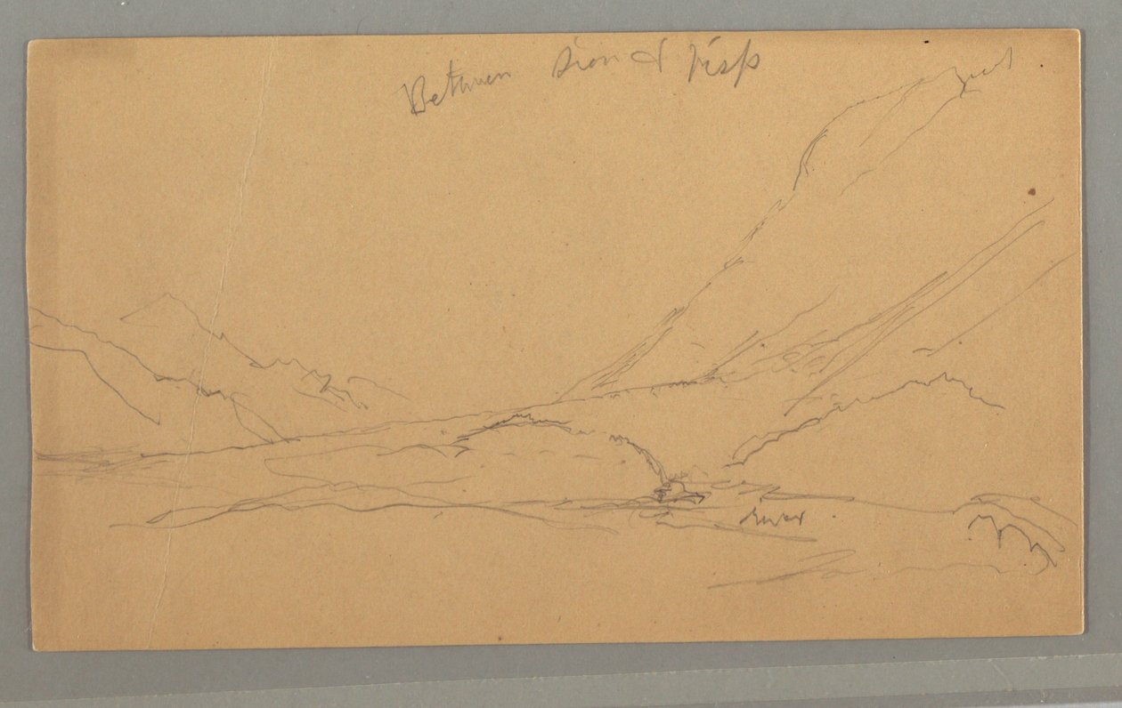 Rysunek, Dolina z Vallais, prawdopodobnie 1868 r. autorstwa Frederic Edwin Church