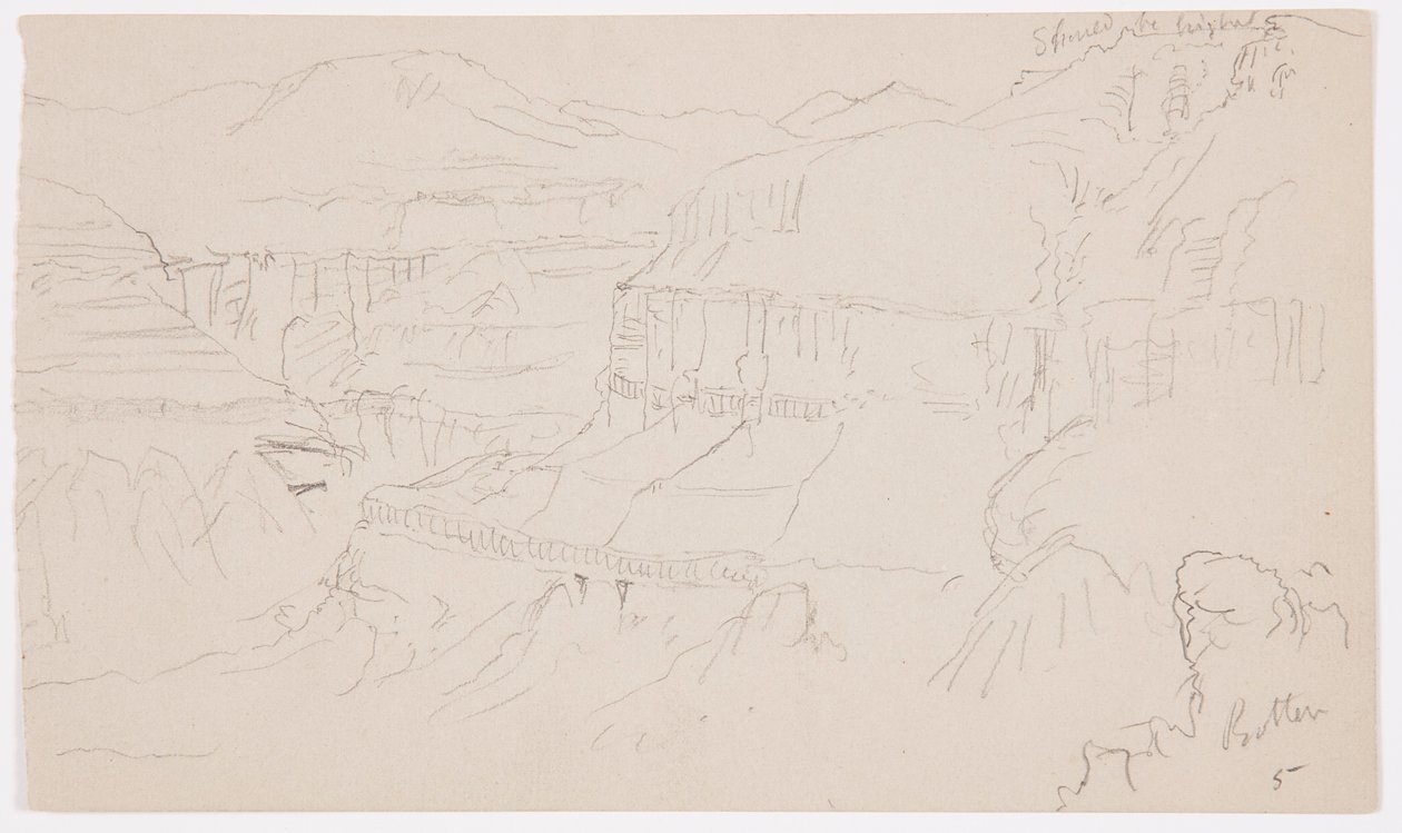 Rysunek, dolina El Yemen, 20 lutego 1868 r. autorstwa Frederic Edwin Church