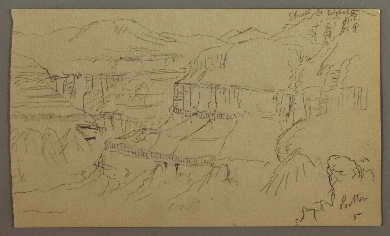Rysunek, dolina El Yemen, 20 lutego 1868 r. autorstwa Frederic Edwin Church