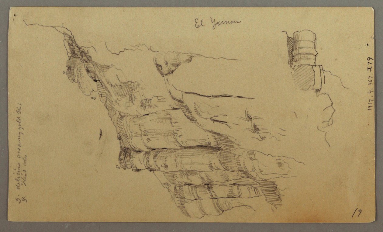 Rysunek, widok na Wady el-Arabah, 20 lutego, prawdopodobnie 1868 r. autorstwa Frederic Edwin Church