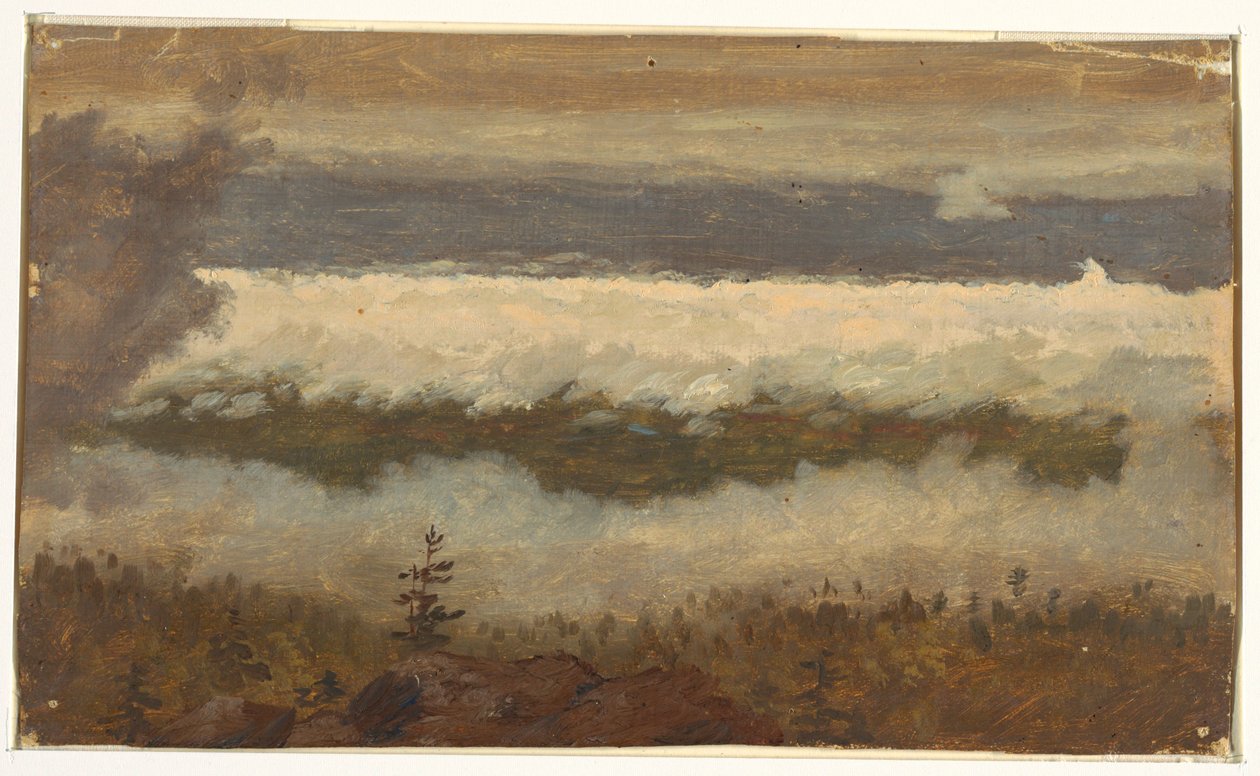 Rysunek, widok chmur ze szczytu góry Catskill, 1844-45 autorstwa Frederic Edwin Church