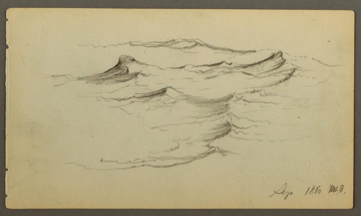 Rysunek, fale, 1860 autorstwa Frederic Edwin Church