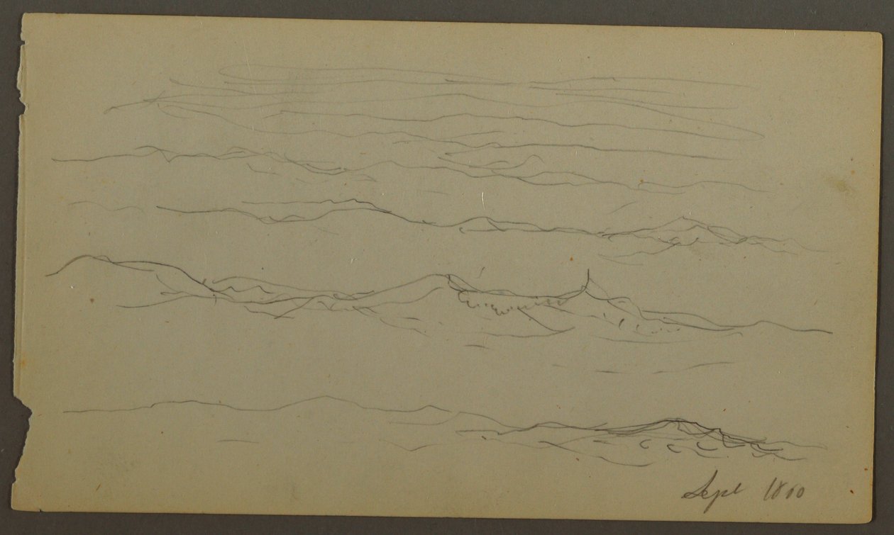 Rysunek, fale, 1860 autorstwa Frederic Edwin Church