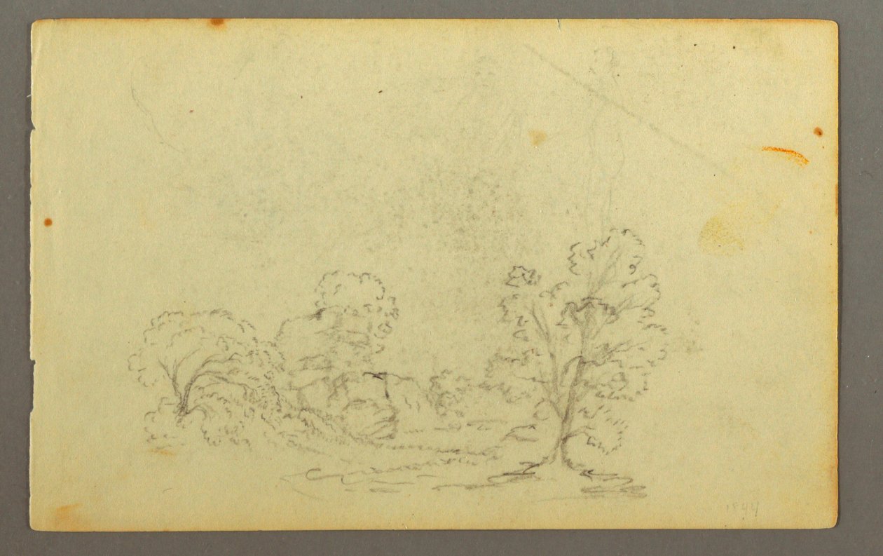 Rysunek, zalesiony krajobraz, prawdopodobnie 1845 r. autorstwa Frederic Edwin Church