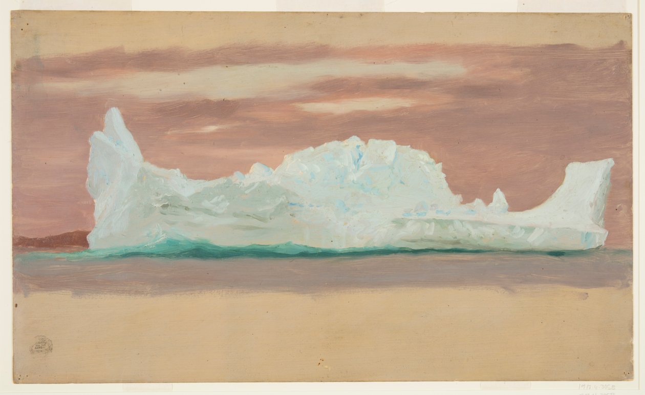 Pływająca góra lodowa pod zachmurzonym niebem, Nowa Fundlandia autorstwa Frederic Edwin Church