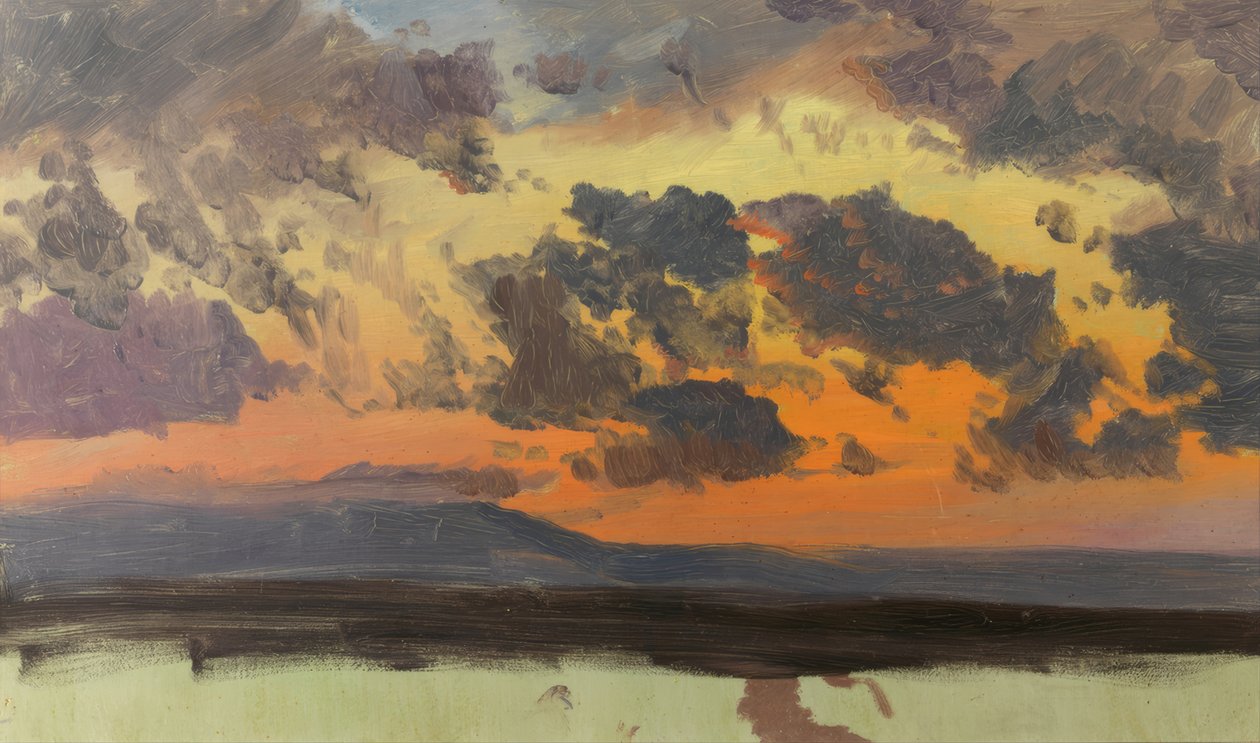 Niebo o zachodzie słońca, Jamajka, Indie Zachodnie. autorstwa Frederic Edwin Church