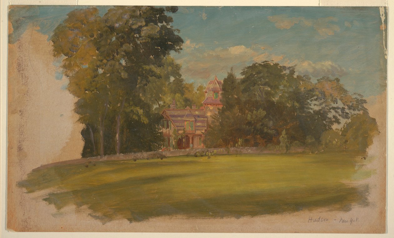 Dom w Hudson, Nowy Jork autorstwa Frederic Edwin Church
