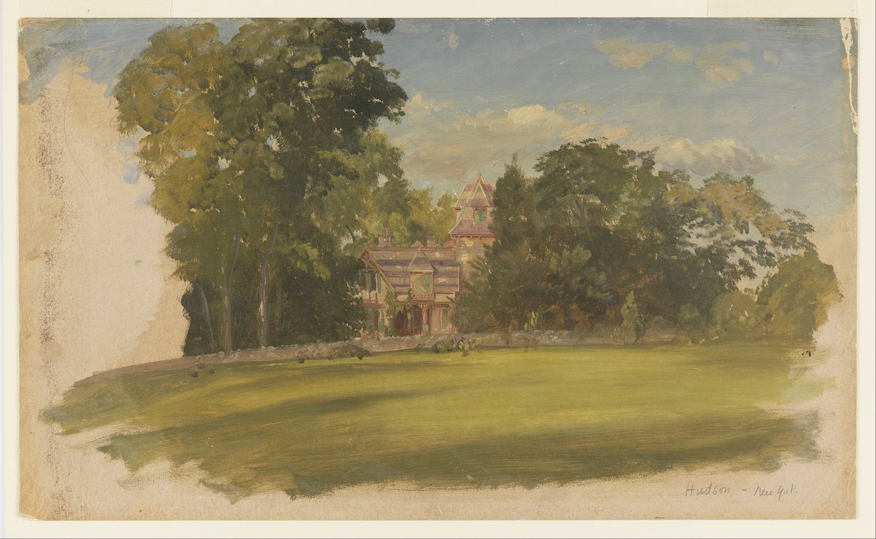 Dom w Hudson, Nowy Jork autorstwa Frederic Edwin Church