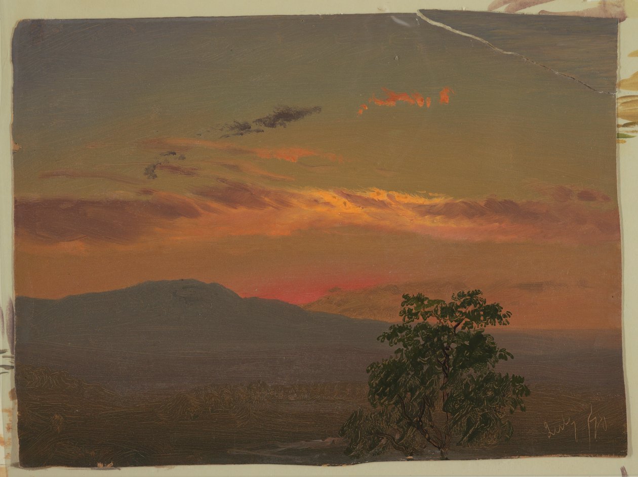 Krajobraz o zachodzie słońca, Hudson, NY autorstwa Frederic Edwin Church