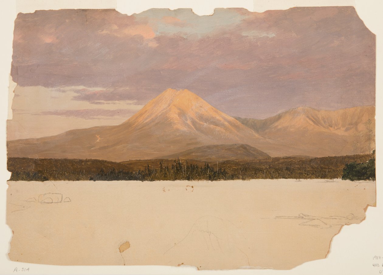 Góra Katahdin z jeziora Katahdin autorstwa Frederic Edwin Church