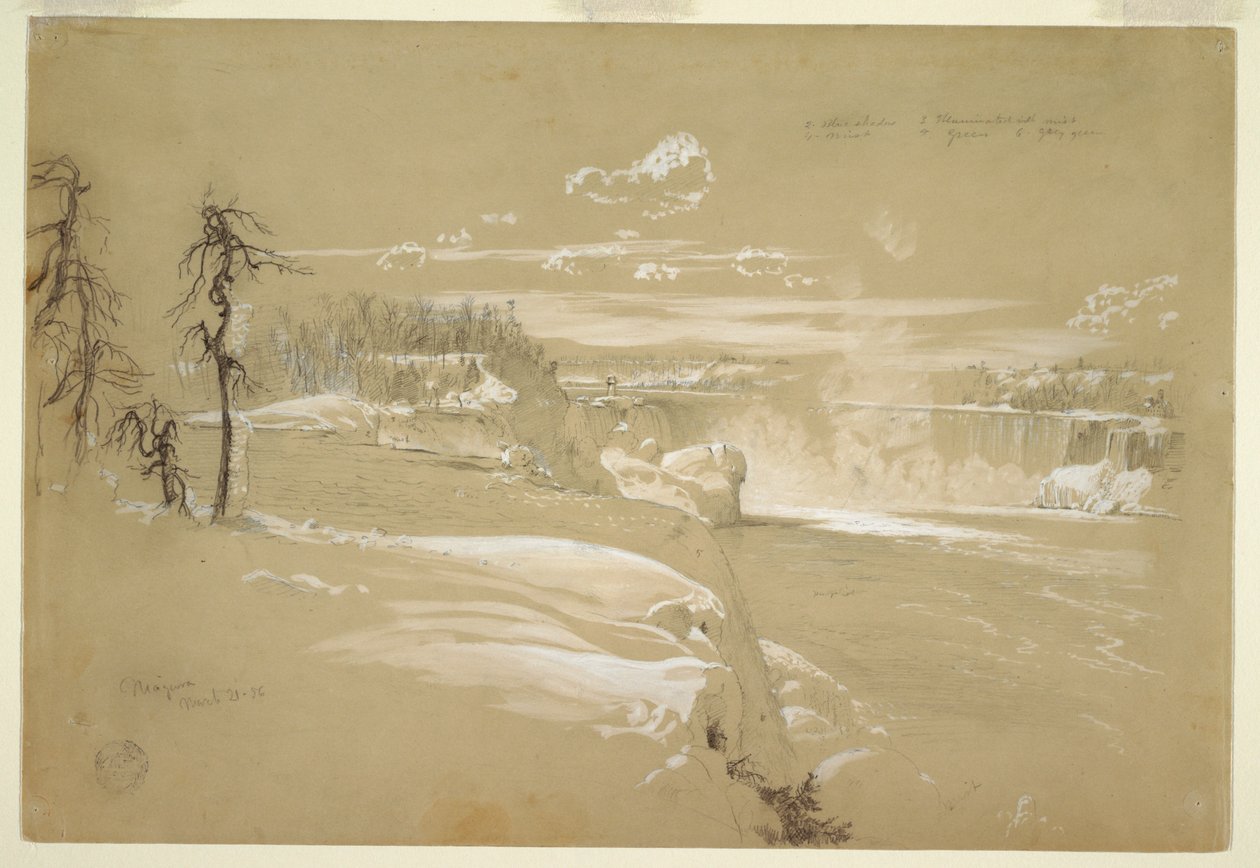 Wodospad Niagara zimą autorstwa Frederic Edwin Church
