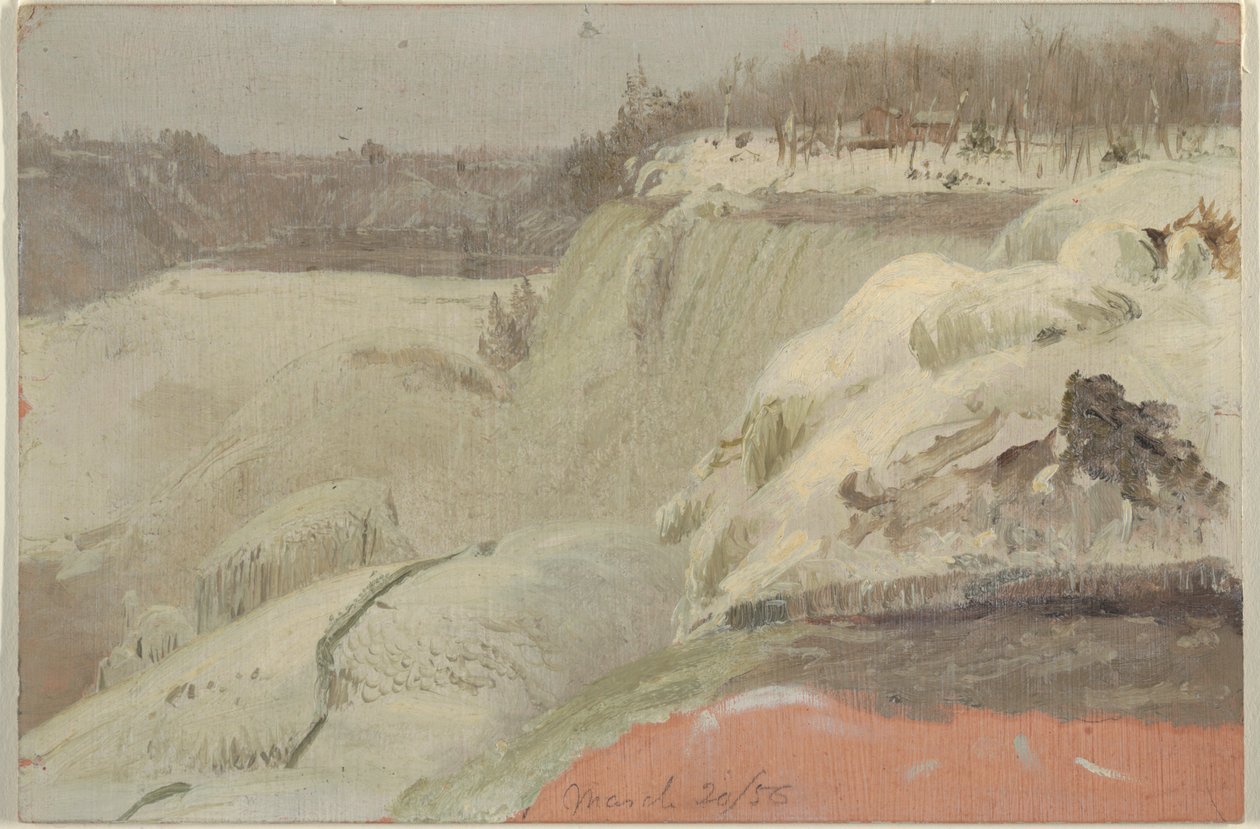 Niagara Falls in the Snow, widziana z Koziej Wyspy autorstwa Frederic Edwin Church